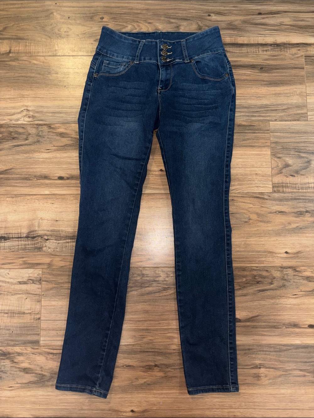 BAMBOO Dark Blue High-Rise Skinny Jeans